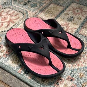 Disney CROCS Black and Pink Flip-Flops